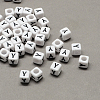 Large Hole Acrylic Letter European Beads SACR-Q103-7mm-01Y-1
