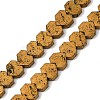 Electroplated Natural Lava Rock Beads Strands G-K388-04A-02-3