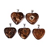 Natural Tree Bark Agate Pendants G-Q606-11B-1