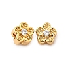 Brass Micro Pave Cubic Zirconia Beads KK-D407-14G-1