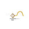 316L Surgical Stainless Steel Clear Cubic Zirconia Fishtail Nose Rings WG27769-01-3
