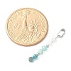 Faceted Round Natural Quartz Crystal & Amazonite & Apatite Beaded Pendants PALLOY-JF03529-03-4
