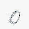 Crown 925 Sterling Silver Micro Pave Cubic Zirconia Finger Rings FS-WG8EC35-01-1