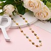 Golden Brass Flower Enamel Links Chain Necklaces X-NJEW-JN03171-01-5