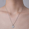 Non-Tarnish 201 Stainless Steel Cat Pendant Necklace NJEW-OY001-23-2