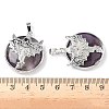 Natural Amethyst Flat Round Pendants G-G279-01P-08-3