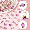 100Pcs Clear Acrylic Faceted Cube Connector Charms PALLOY-FS00042-01-2