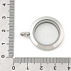 304 Stainless Steel Floating Locket Pendants STAS-E443-41P-03-3