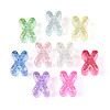 UV Plating Transparent Acrylic European Beads OACR-M027-02X-2