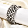 Natural Sesame Jasper/Kiwi Jasper Bead Stretch Bracelets X-BJEW-K212-A-033-5