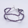 Electroplate Glass Bead Bracelets BJEW-JB03504-01-1
