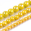 Electroplate Opaque Glass Beads Strands GLAA-T032-P6mm-AB08-4