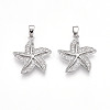 Brass Micro Pave Cubic Zirconia Pendants KK-T070-86P-1