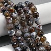 Faceted Natural Fire Crackle Agate Beads Strands G-F447-12mm-N08-1