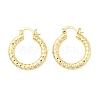 Brass Two Tone Hoop Earrings EJEW-B117-06C-G-4