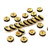 Brass Grade A Rhinestone Spacer Beads RSB038NF-04G-1