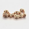 CZ Brass Micro Pave Grade AAA Cubic Zirconia Word Love Beads for Valentine's Gift Making KK-O061-06RG-NR-2