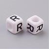 Acrylic Horizontal Hole Letter Beads PL37C9308-R-2