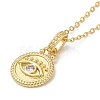 Brass Micro Pave Clear Cubic Zirconia Pendants Necklaces for Women NJEW-B092-01G-2