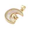 Brass Micro Pave Clear Cubic Zirconia Pendants KK-I712-48G-03-2