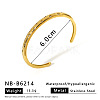 304 Stainless Steel Micro Pave Clear Cubic Zirconia Cuff Bangles for Women WG3B407-01-1