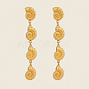 304 Stainless Steel Conch Tassel Stud Earrings TZ8504-1