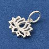 925 Sterling Silver Lotus Flower Charms with Jump Rings FIND-U013-02S-03-2