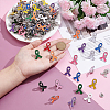 200Pcs 10 Colors Awareness Ribbon Zinc Alloy Enamel Pins JEWB-WA0001-02-3