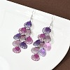 430 Stainless Steel Shell Shape Dangle Earrings EJEW-A137-03P-03-3