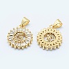 Long-Lasting Plated & Rack Plating Brass Micro Pave Cubic Zirconia Letter Pendants X-ZIRC-A007-03G-G-1