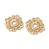 Brass Hollow Flower Multi-Strand Links KK-Z164-01G-2