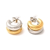 304 Stainless Steel Two Tone Stud Earrings EJEW-F355-05GP-05-2