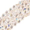 Baking Paint Electroplate Transparent Glass Beads Strands EGLA-Q136-03A-02-1