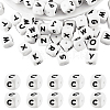 20Pcs White Cube Letter Silicone Beads 12x12x12mm Square Dice Alphabet Beads with 2mm Hole Spacer Loose Letter Beads for Bracelet Necklace Jewelry Making JX432C-1
