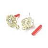 Rack Plating Golden Alloy with Rhinestone Stud Earring Findings EJEW-B036-02G-03-2