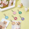 6Pcs 6 Colors Zinc Alloy Enamel Pendant Decorations AJEW-GA0008-07-4