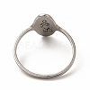 304 Stainless Steel Yoga Theme Finger Ring for Women RJEW-K239-16P-2