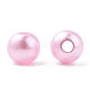 Spray Painted ABS Plastic Imitation Pearl Beads OACR-T015-05A-17-1