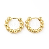 Brass Ball Beaded Hoop Earrings for Women EJEW-B013-05-1