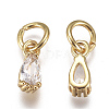 Brass Micro Pave Cubic Zirconia Charms X-ZIRC-F111-04G-09-2