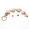Alloy Plush Cloth Fabric Heart Link Chain for DIY Keychains AJEW-WH0188-88D-1