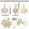 Beebeecraft 6Pcs Brass Micro Pave Clear Cubic Zirconia Charms ZIRC-BBC0002-18-2