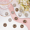16Pcs 2 Colors 1-Hole Alloy Rhinestone Shank Buttons BUTT-GF0003-62-4
