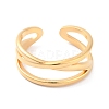 Ion Plating(IP) 304 Stainless Steel Criss Cross Open Cuff Ring for Women RJEW-L103-25G-2