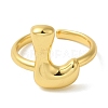 Initials Brass Open Cuff Ring for Women RJEW-N046-02L-G-2