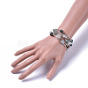 Five Loops Natural Indian Agate & Moonstone Wrap Bracelets BJEW-JB04488-02-3