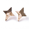 Transparent Resin & Walnut Wood Stud Earrings EJEW-N017-004A-A04-2