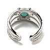 Natural Amazonite Adjustable Rings RJEW-K269-10P-05-3