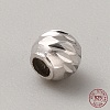 Rhodium Plated Sterling Silver Bead STER-WH0019-08B-P-2