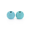 Painted Natural Wood Beehive Beads WOOD-Q040-019B-A01-3